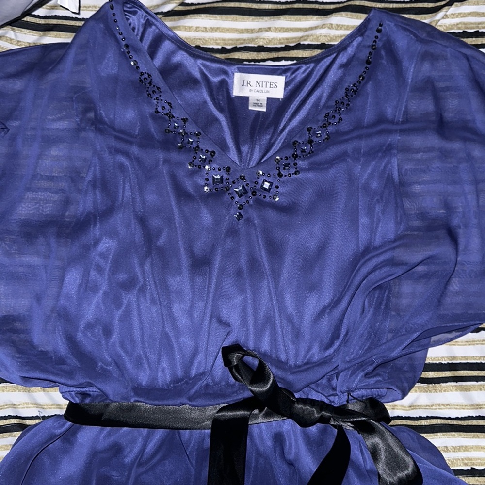 Blouse blue size 14 JR Nites name brand